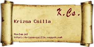 Krizsa Csilla névjegykártya