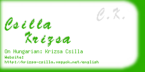 csilla krizsa business card